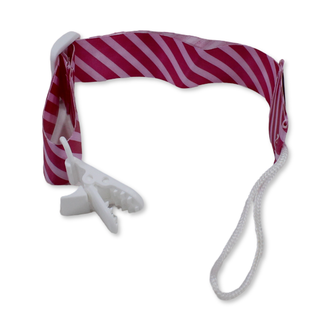 Cotton Soother Clip – Pink Striped Design