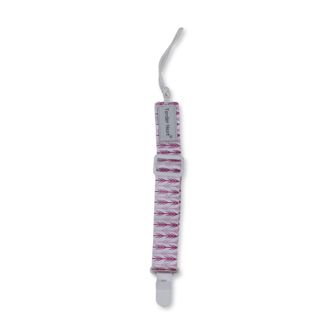 Cotton Soother Clip – Pink Arrow Design