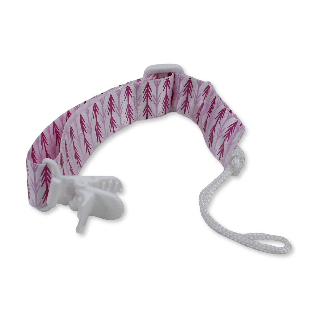 Cotton Soother Clip – Pink Arrow Design