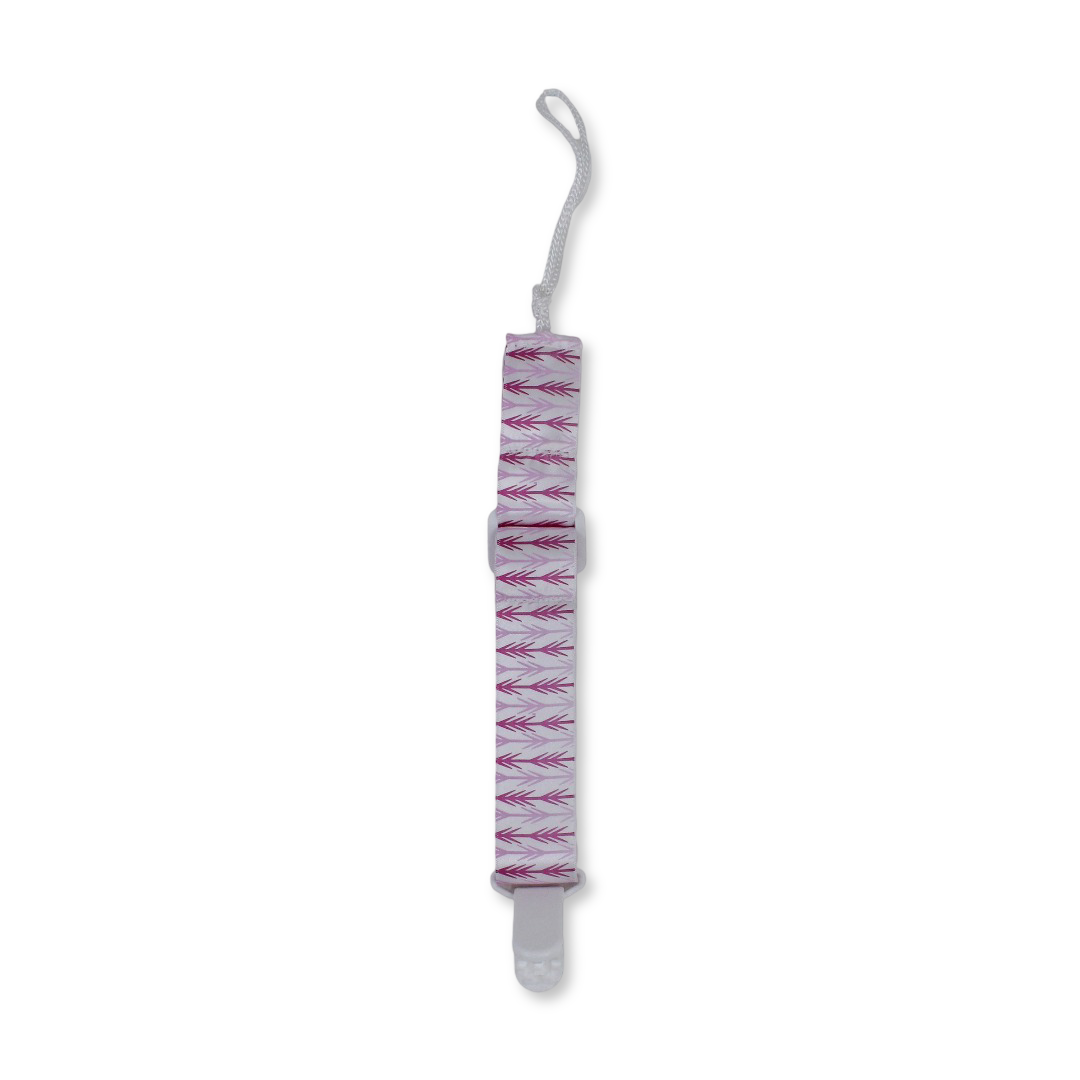 Cotton Soother Clip – Pink Arrow Design
