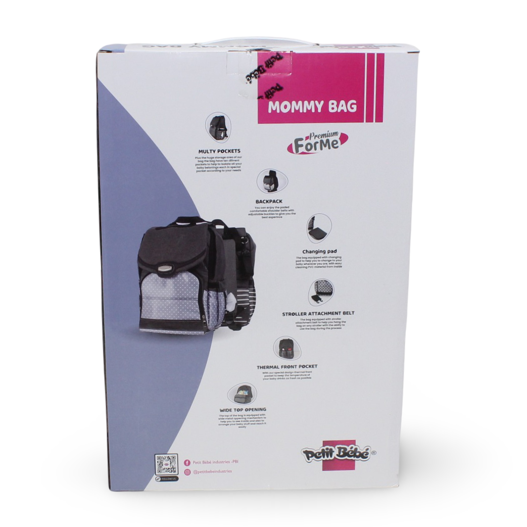 Petit Bebe For me Premium Mommy Bag – Zigzag Print