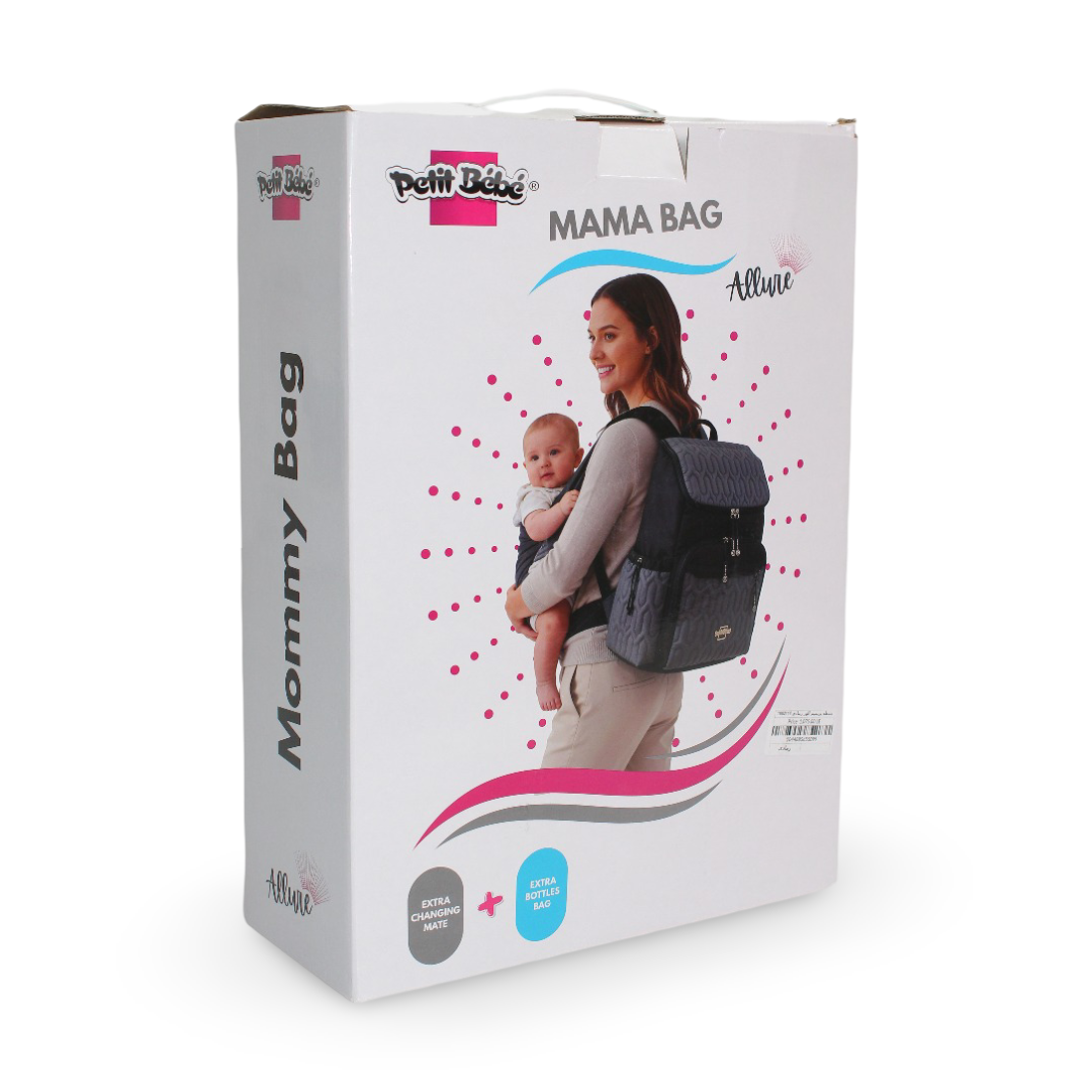 Petit Bebe Baby Diaper Backpack Premium Allure – Grey