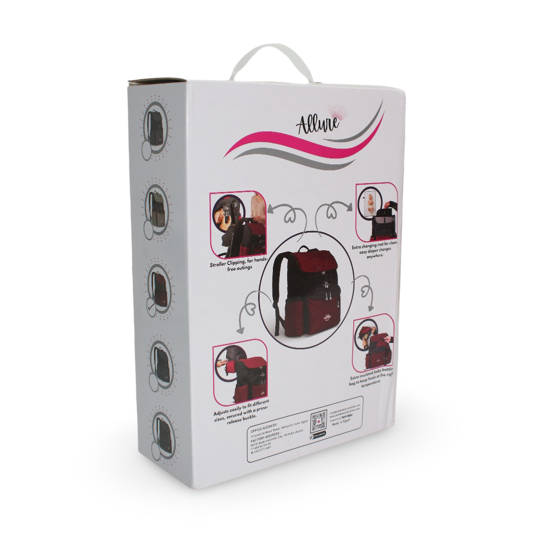 Petit Bebe Baby Diaper Backpack Premium Allure – Burgundy