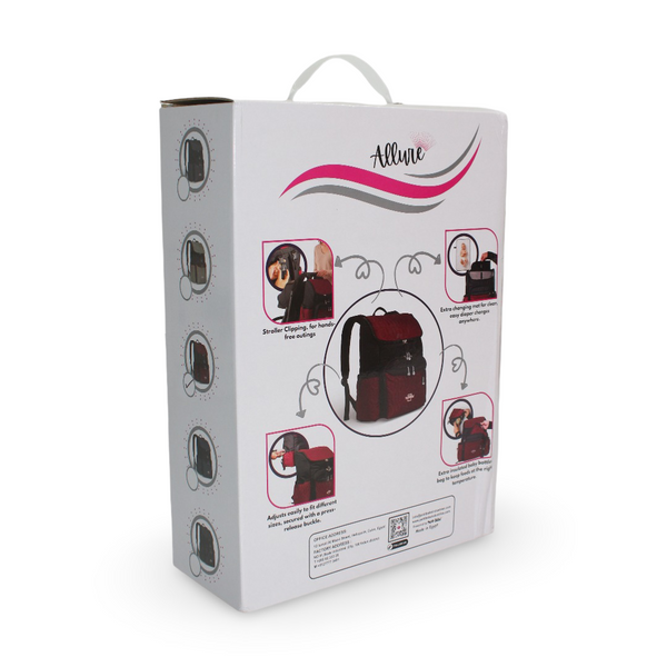 Petit Bebe Baby Diaper Backpack Premium Allure – Burgundy