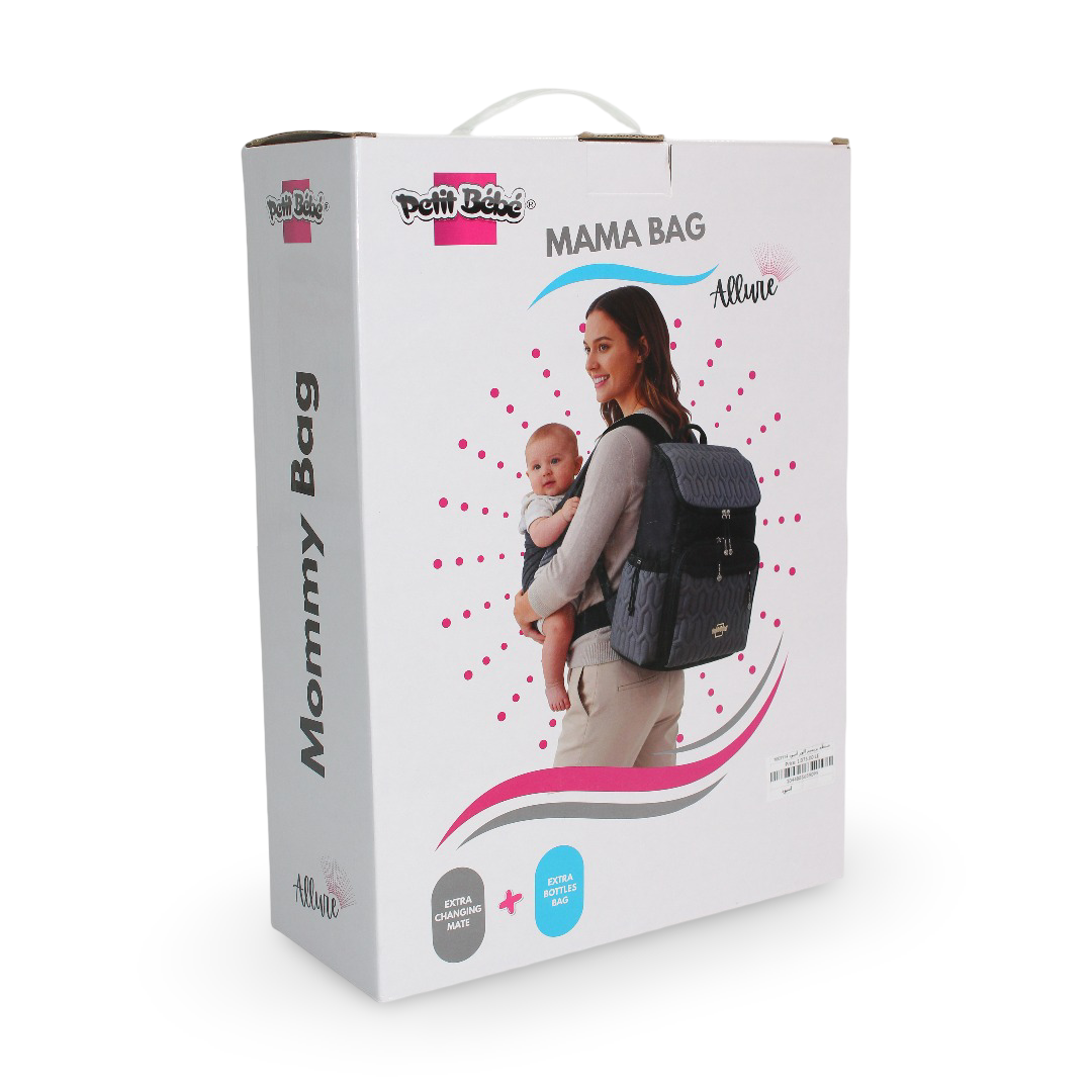Petit Bebe Baby Diaper Backpack Premium Allure – Black