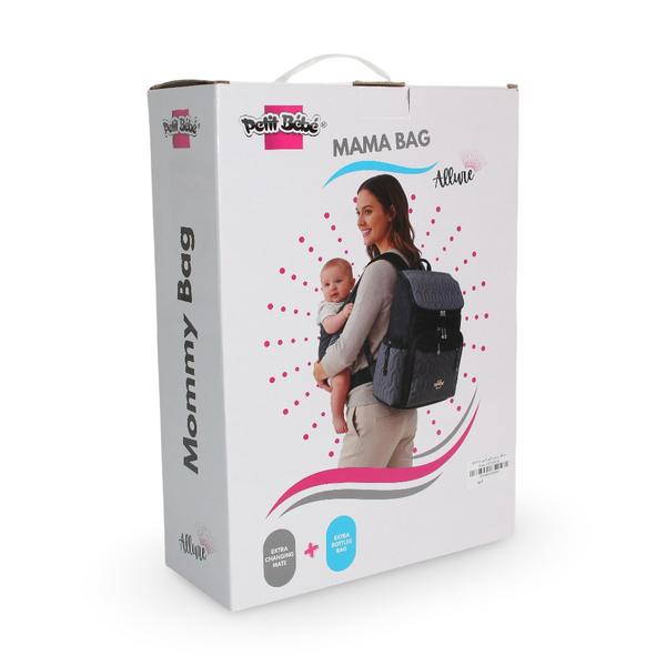 Petit Bebe Baby Diaper Backpack Premium Allure – Black
