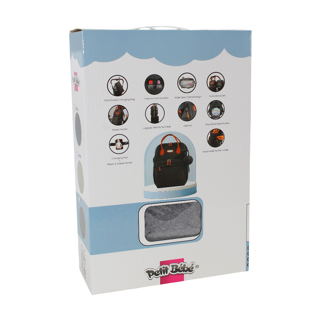 Petit Bebe Premium Max Mommy Bag – Grey