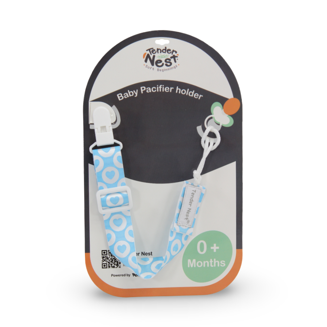 Tender Nest Baby Pacifier Holder 0m+ – Hearts Print