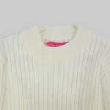 Plain Ribbed Long-Sleeved Half Collar Undershirt