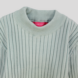 Plain Ribbed Long-Sleeved Half Collar Undershirt