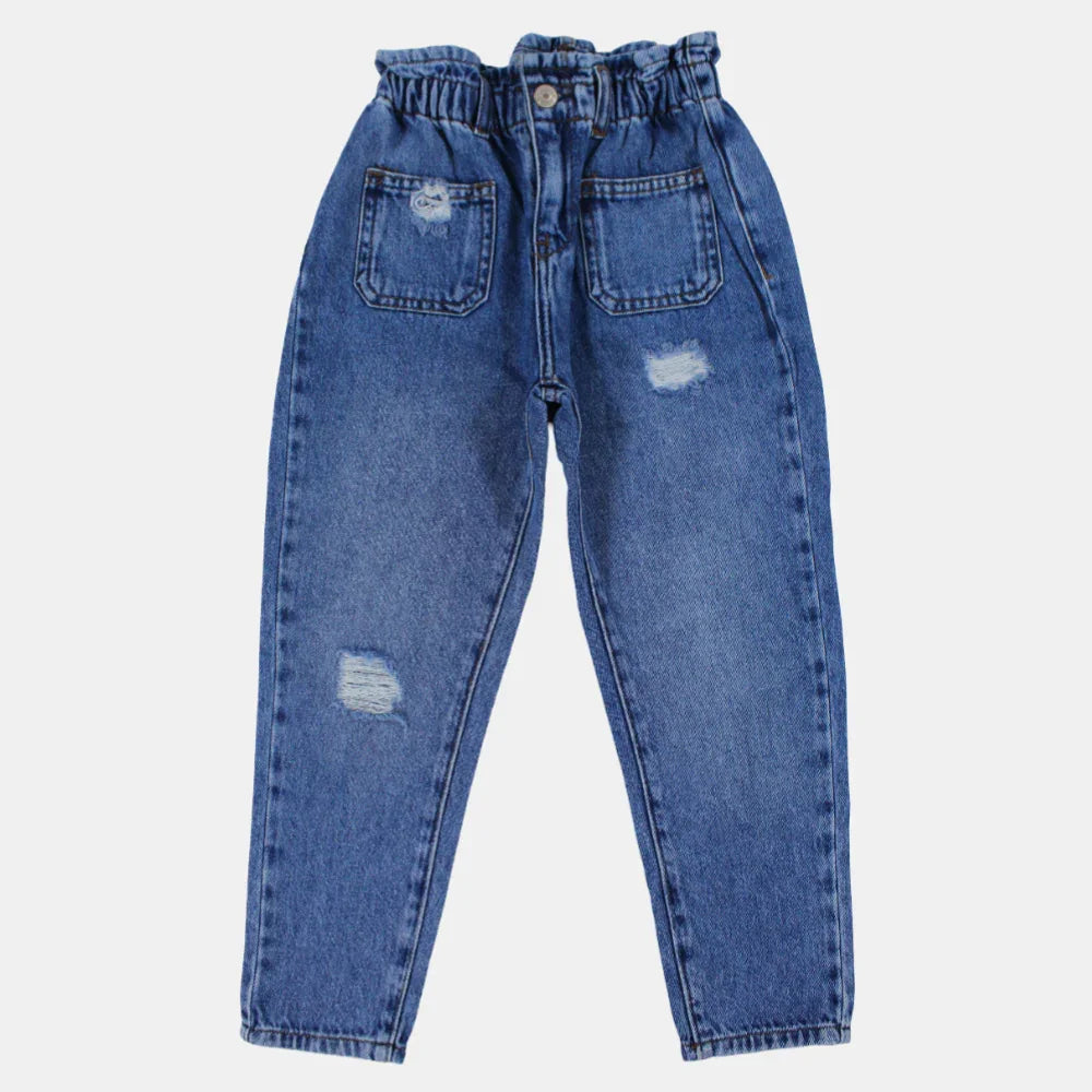 Girls Dark Wash Stretch Jeans - Clothing - Solang