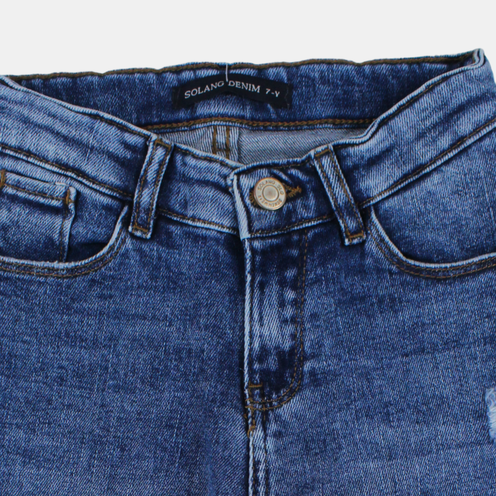 Girls Dark Blue Denim Jeans