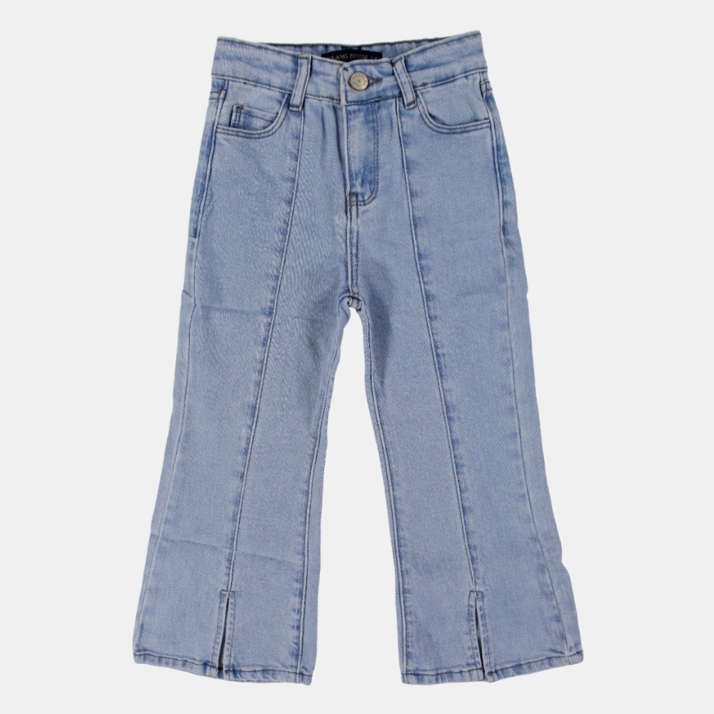 Girls Light Blue Denim Jeans – Mid-Rise