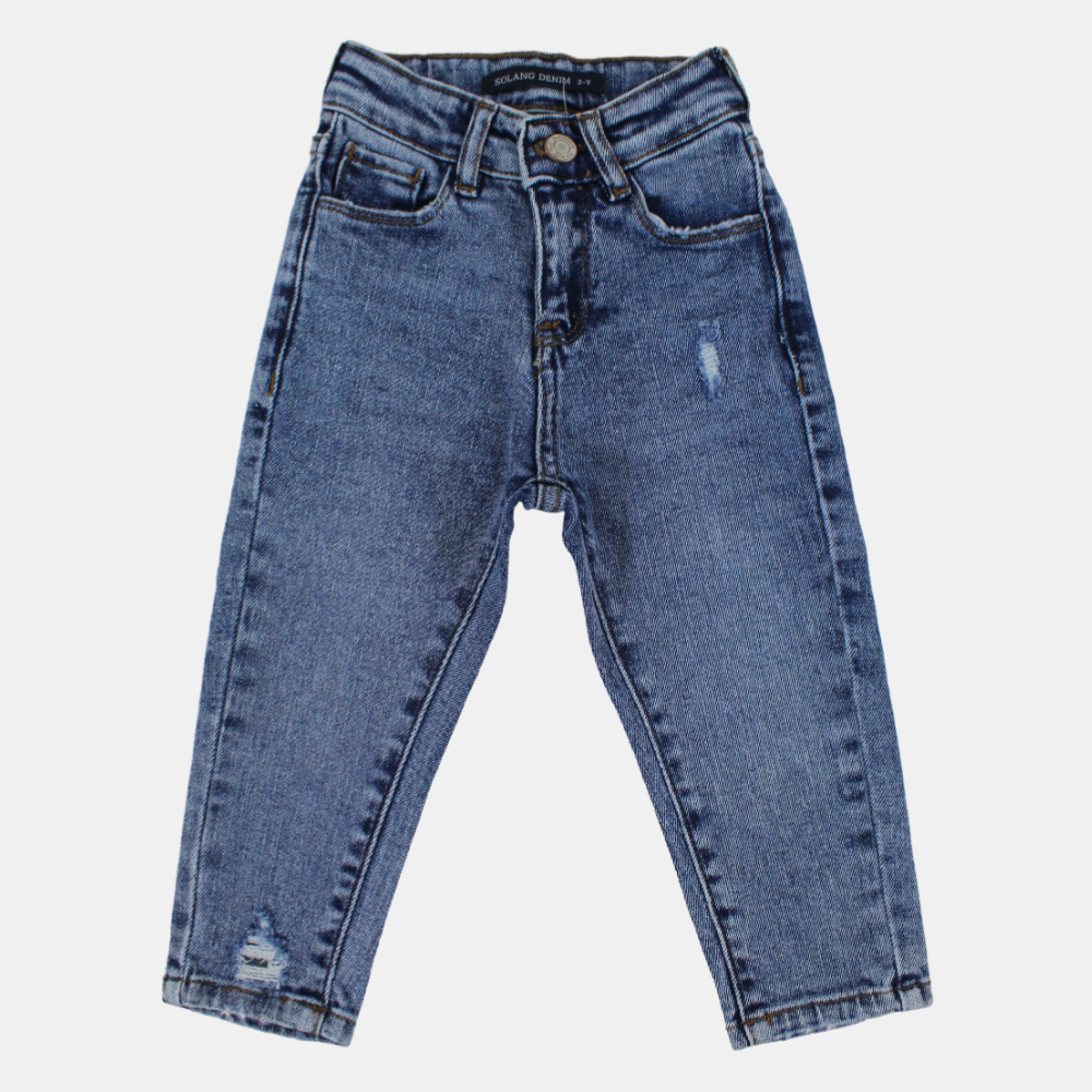 Girls Mid-Rise Jeans – Classic Blue Denim