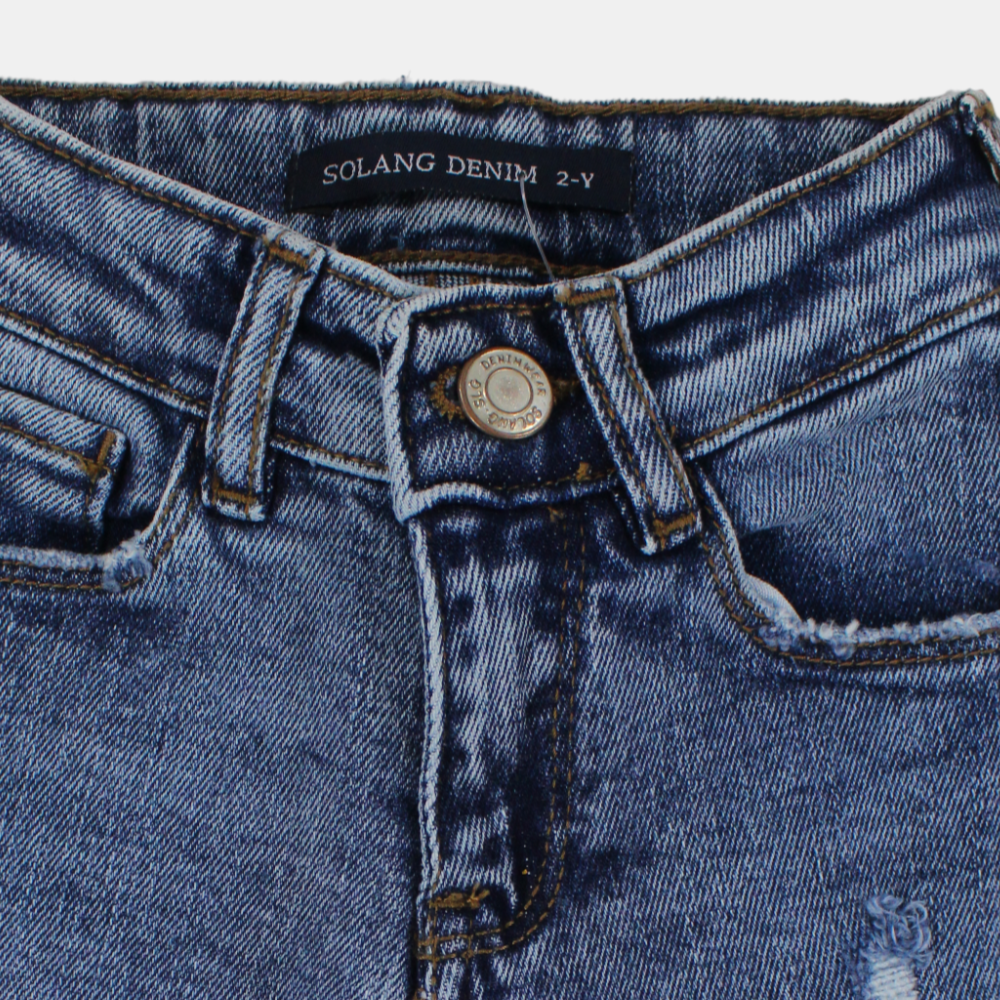 Girls Mid-Rise Jeans – Classic Blue Denim