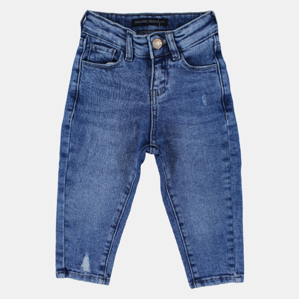 Girls Mid-Rise Jeans – Classic Blue Denim