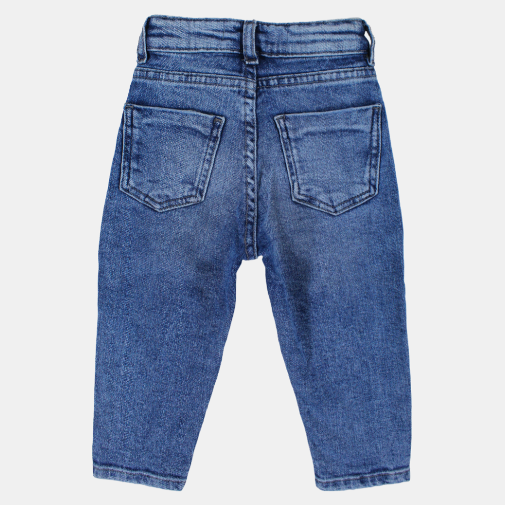 Girls Mid-Rise Jeans – Classic Blue Denim