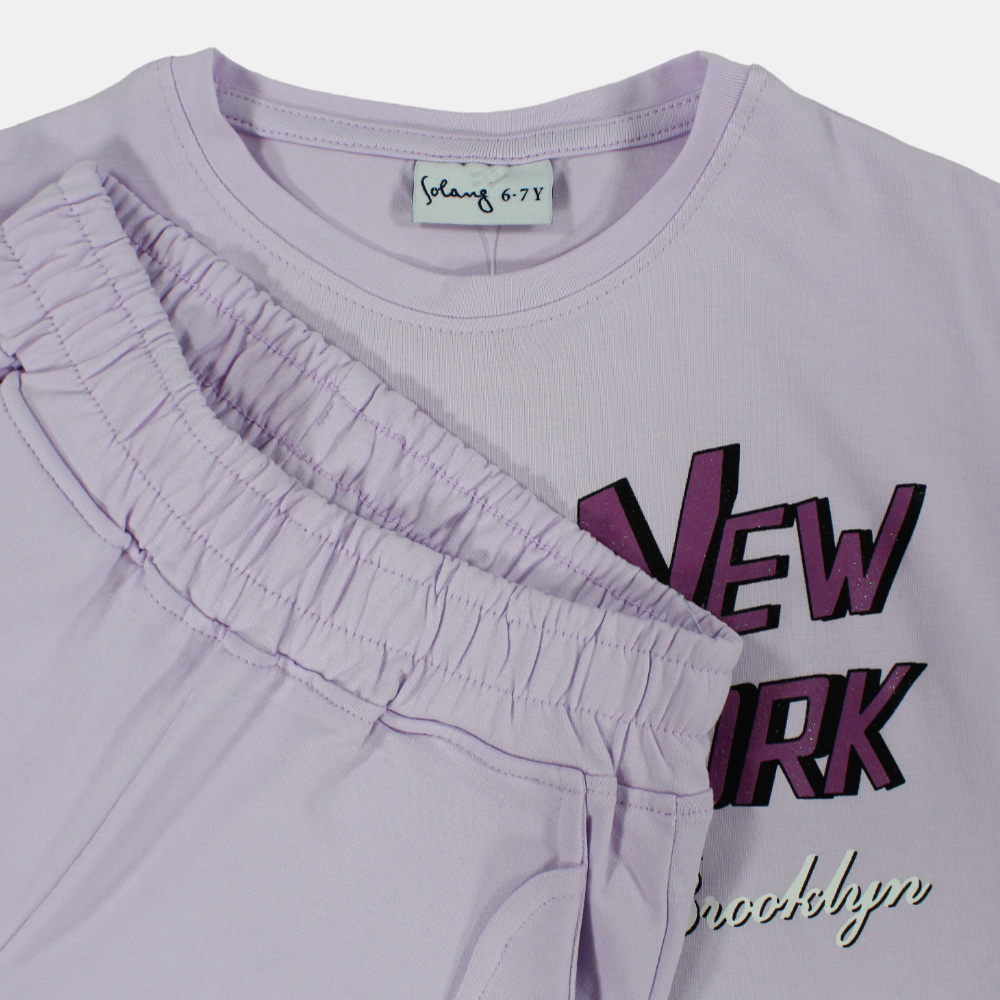 Girls Purple New York 2-Piece Outfit Set