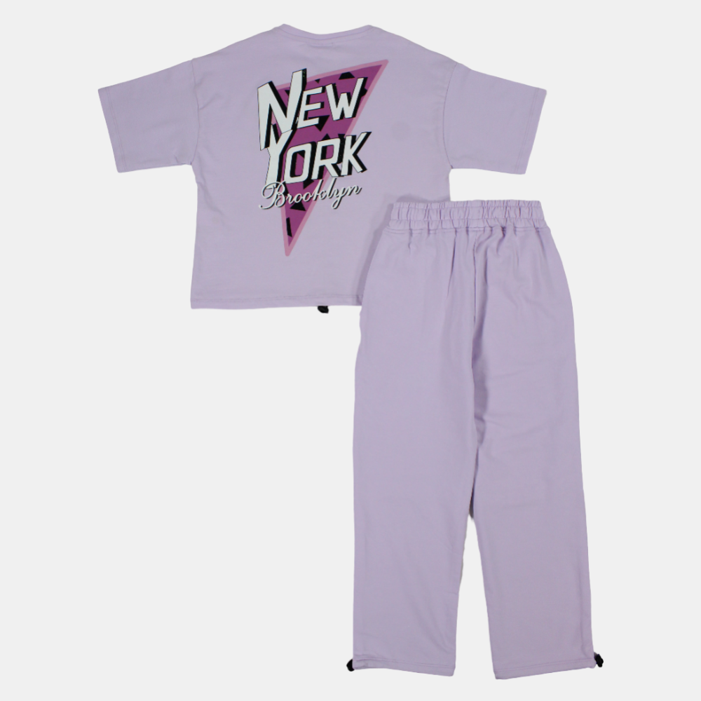 Girls Purple New York 2-Piece Outfit Set