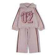 Girls Cotton Two-Piece Outfit Set – Pink with “Something Special 02” Print