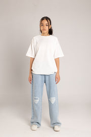 Ripped Wide-Leg Jeans