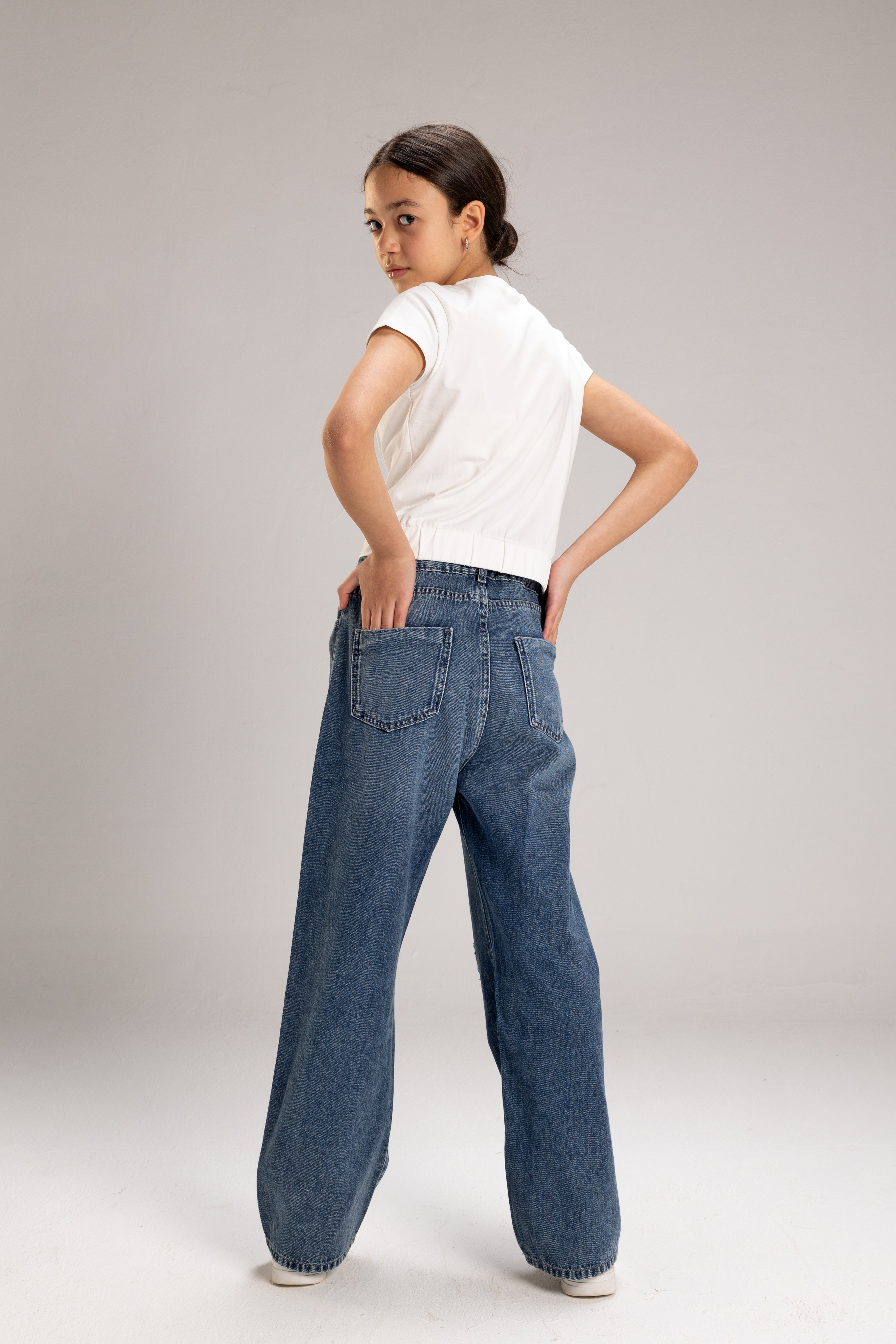 Ripped Wide-Leg Jeans