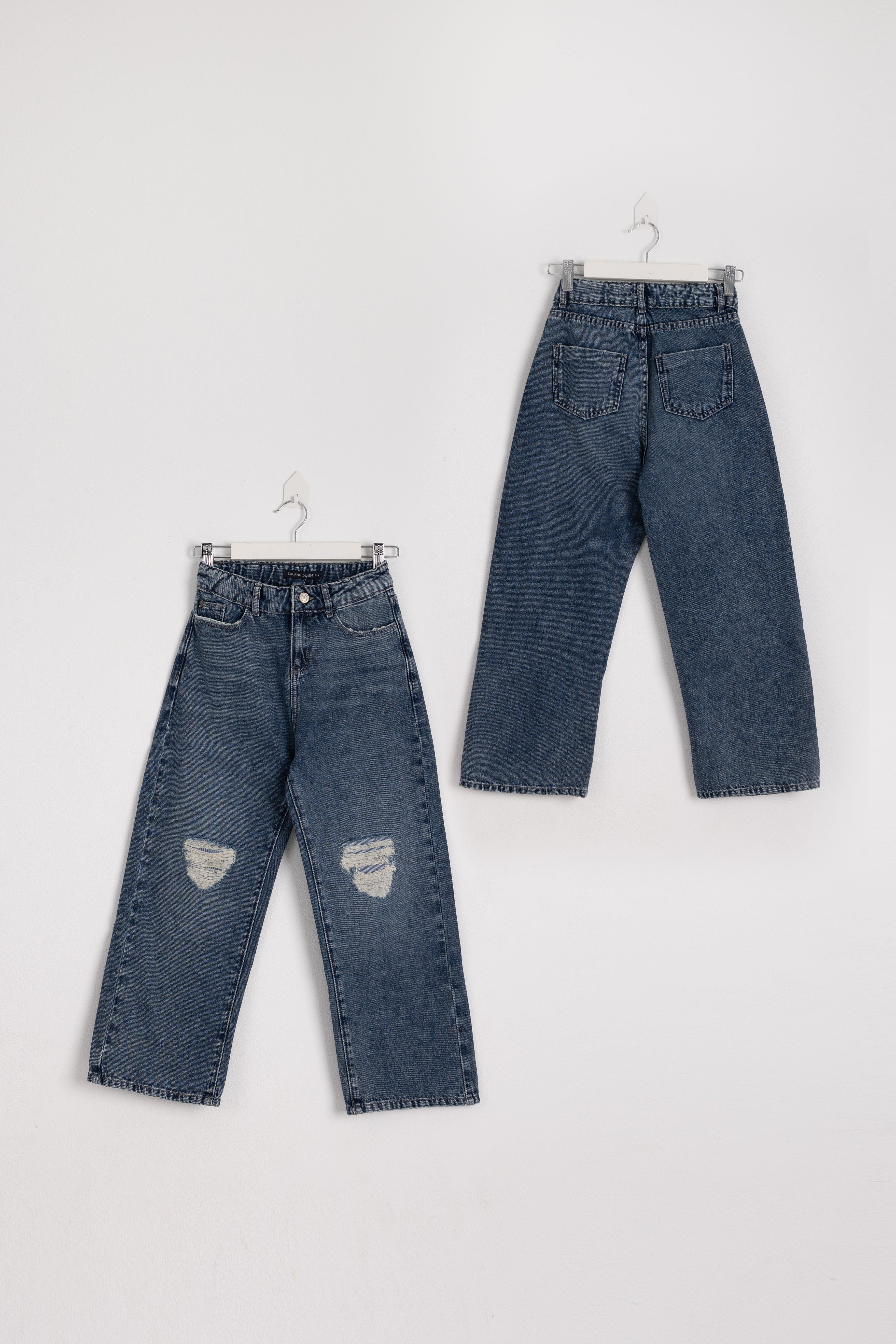 Ripped Wide-Leg Jeans