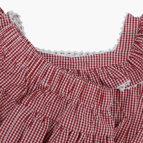Girls Cotton 2-Piece Outfit Set - Checkered