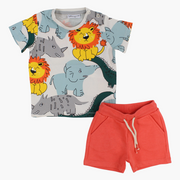 Baby Boys Cotton 2- Piece Outfit Set - Animal Print