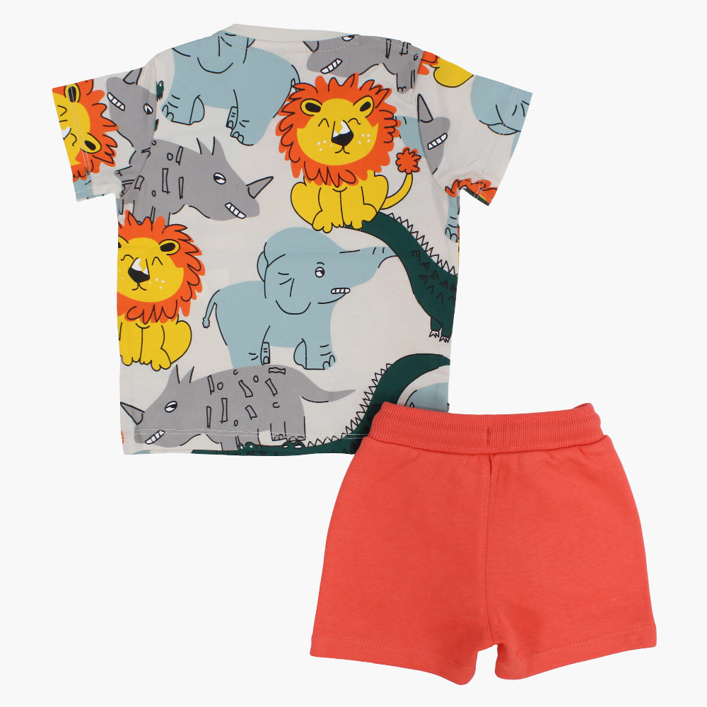 Baby Boys Cotton 2- Piece Outfit Set - Animal Print