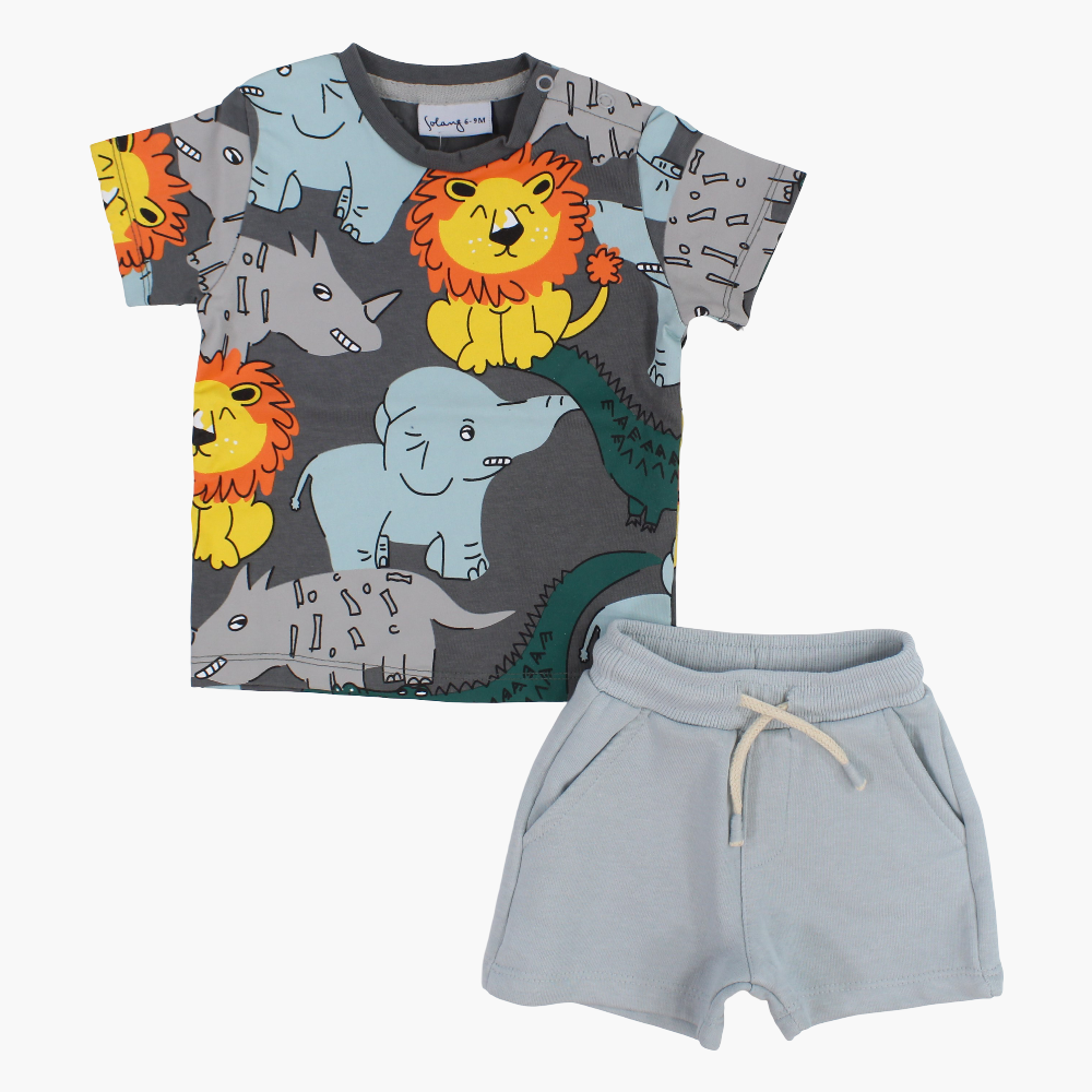 Baby Boys Cotton 2- Piece Outfit Set - Animal Print