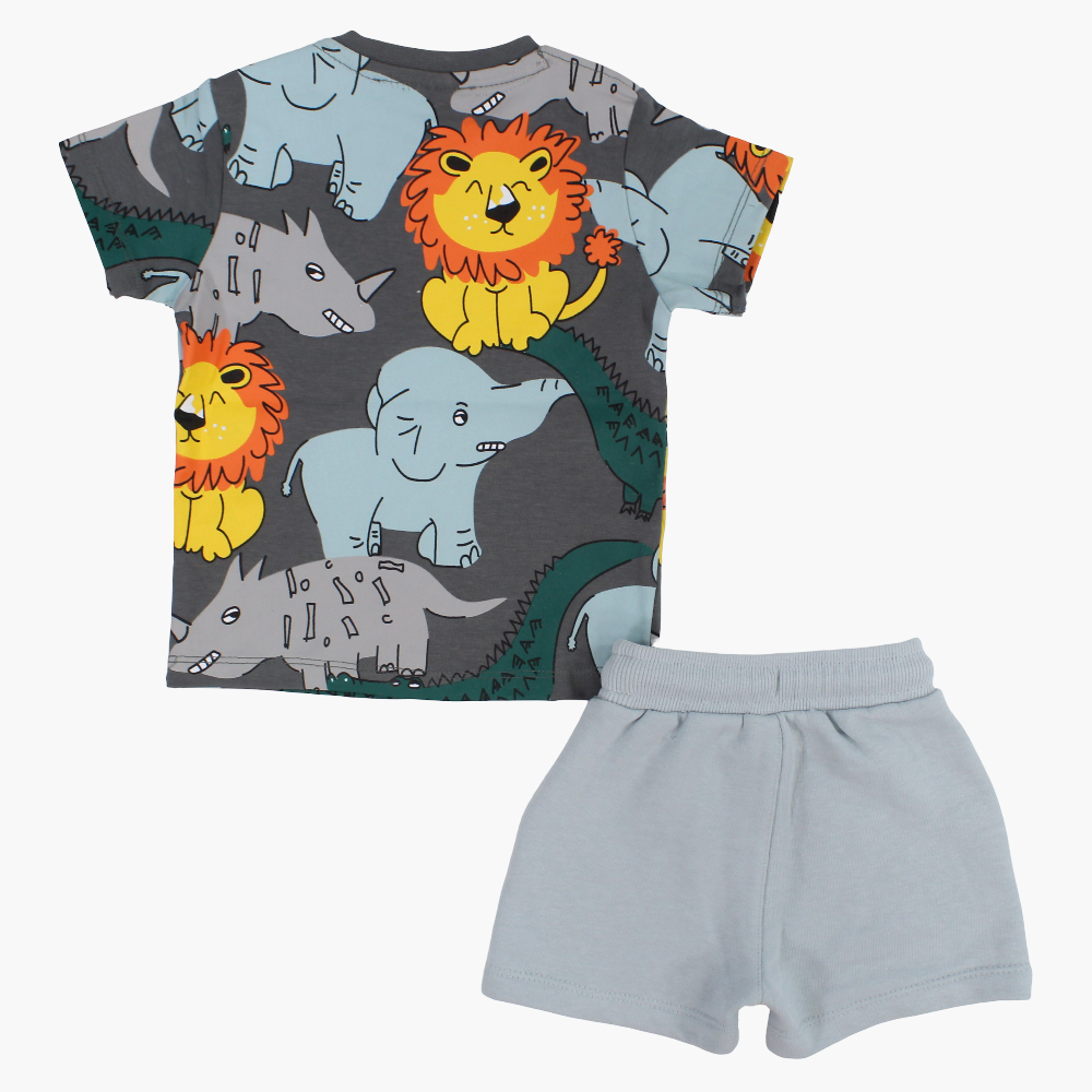 Baby Boys Cotton 2- Piece Outfit Set - Animal Print