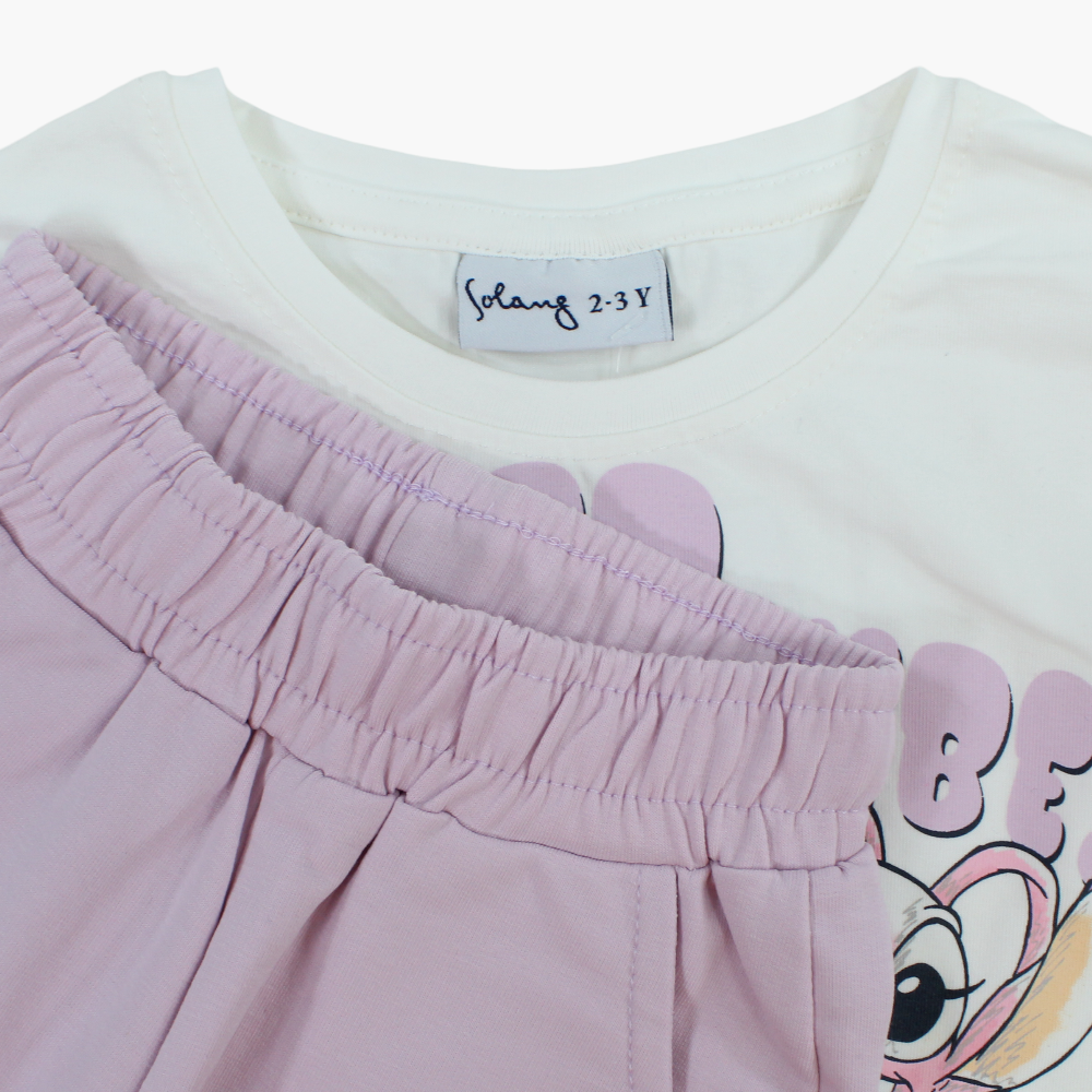 Girls Cotton 2-Piece Outfit Set - “CHILLED VIBES” Print
