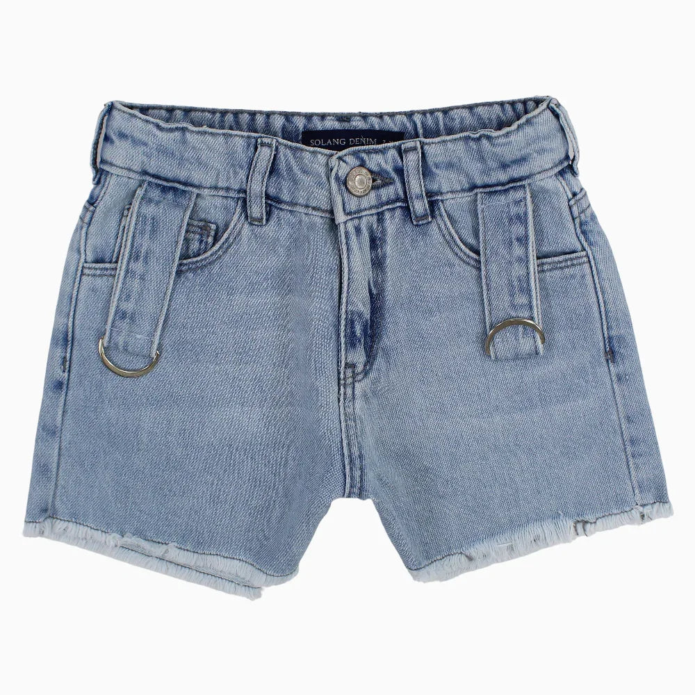 Girls Jean Shorts – Light Wash Denim - Clothing - Solang