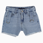 Girls Jean Shorts – Light Wash Denim