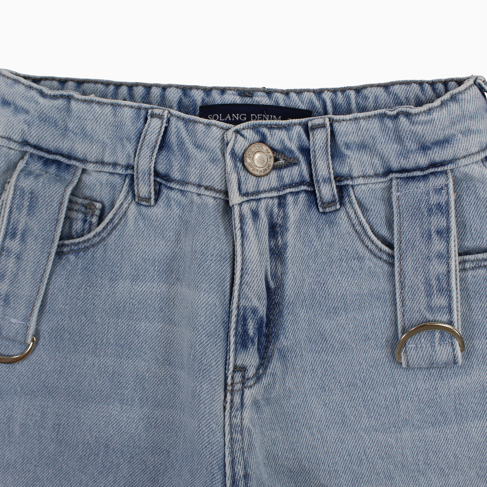 Girls Jean Shorts – Light Wash Denim