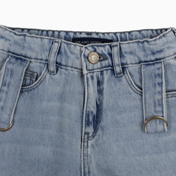 Girls Jean Shorts – Light Wash Denim