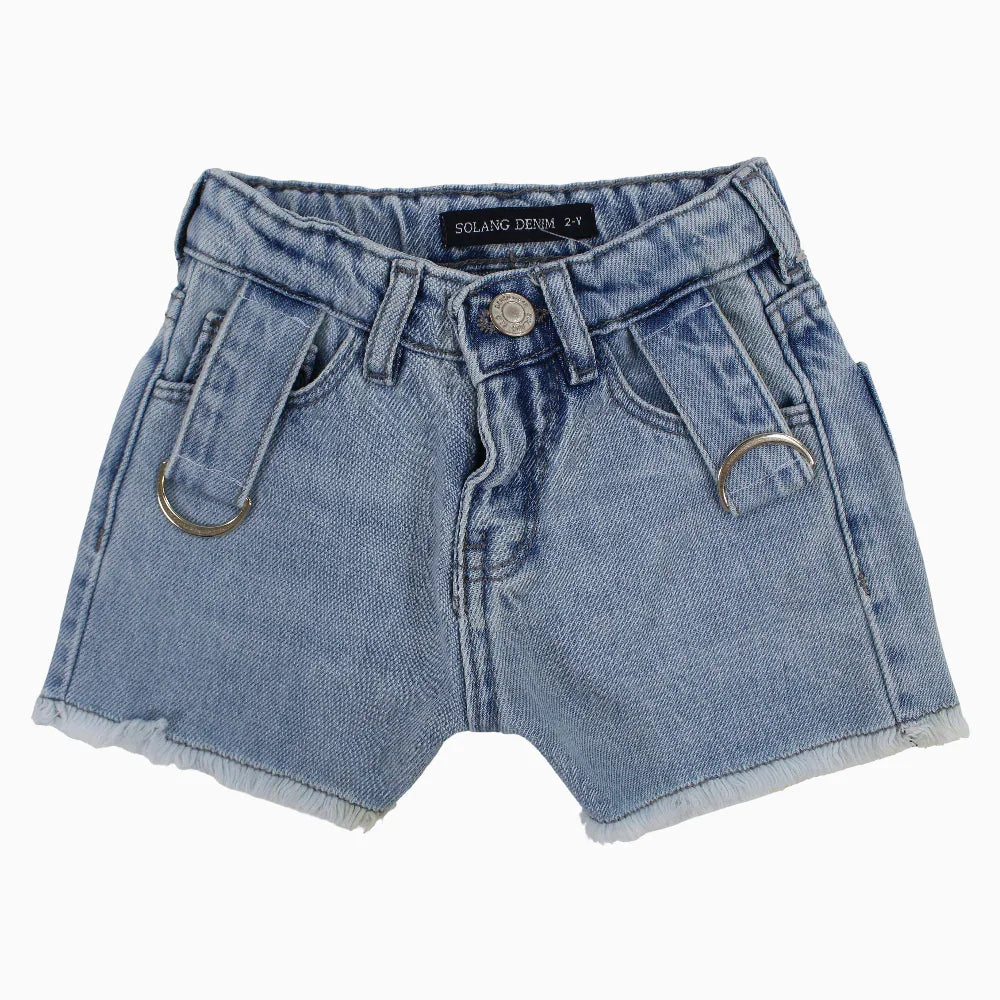 Girls Denim Shorts – Light Wash Jeans - Clothing - Solang