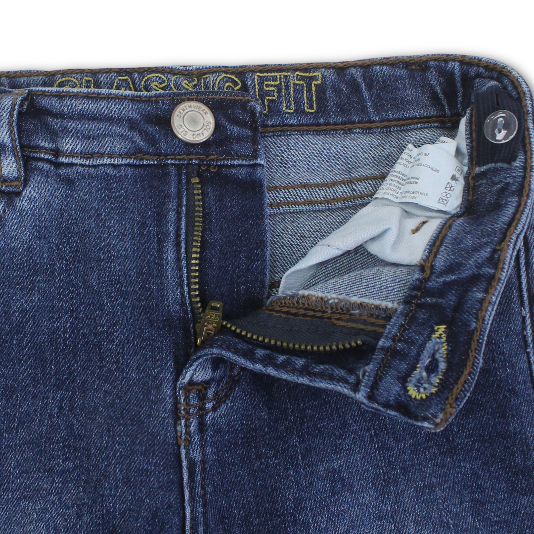 Baby Boys Cotton Denim Pants – Dark Blue