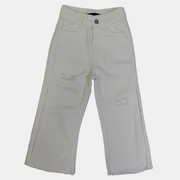 Girls Gabardine Pants – White Ripped Style
