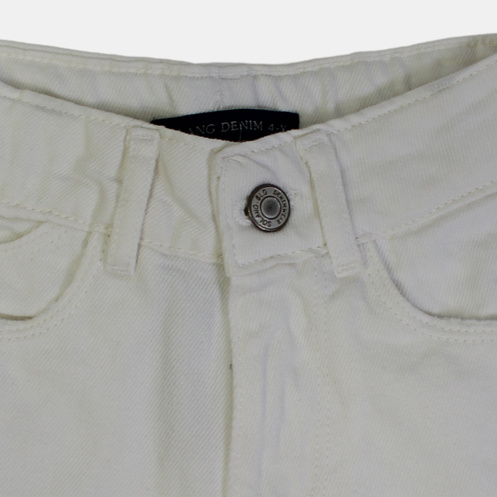 Girls Gabardine Pants – White Ripped Style