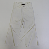 Girls' Gabardine Pants – White Ripped Style