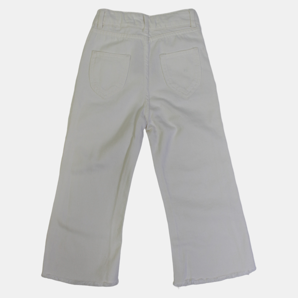 Girls Gabardine Pants – White Ripped Style