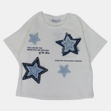 Blue Stars Short-Sleeved Cotton T-Shirt