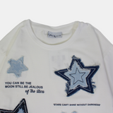 Blue Stars Short-Sleeved Cotton T-Shirt