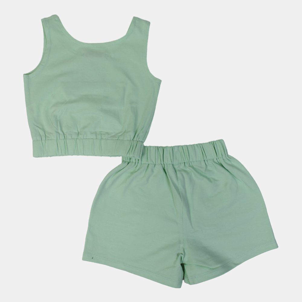 Girls Cotton Sleeveless 2-Piece Outfit Set
