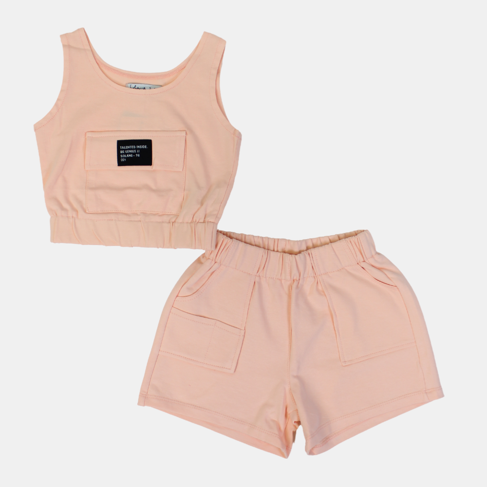 Girls Cotton Sleeveless 2-Piece Outfit Set
