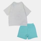 Off-White "Always Together" Short-Sleeved 2-Piece Outfit Set