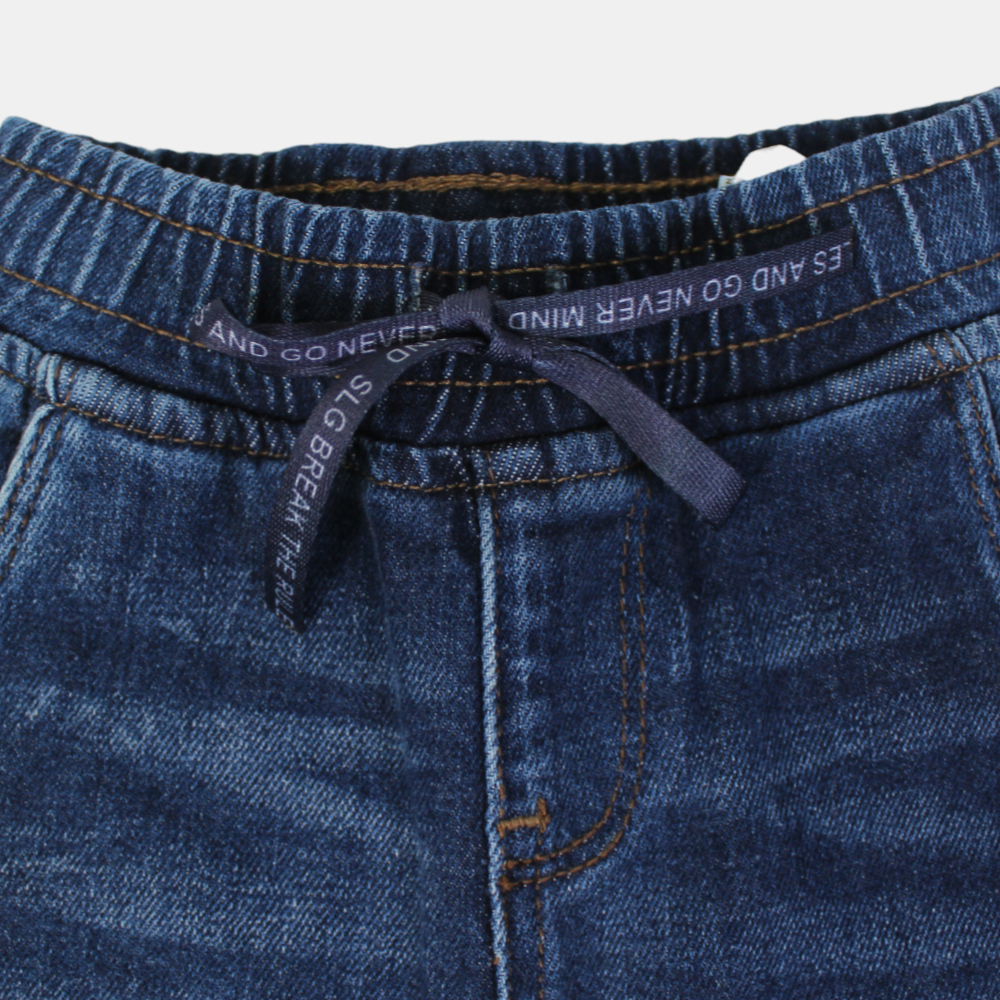 Light-Wash Denim Cargo Jeans