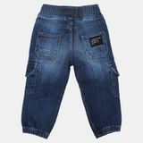 Light-Wash Denim Cargo Jeans